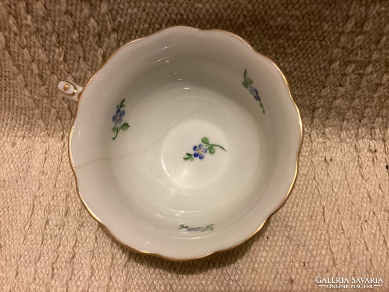 Ó Herendi 1940-es virágos jelzett porcelán kávés csészék plusz aljak
