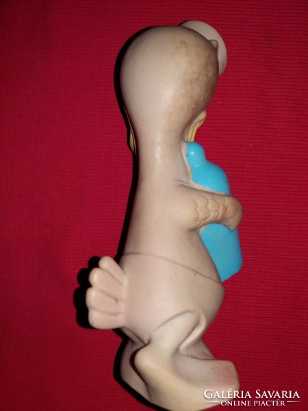 Antik extrém ritka gumi ARADEANCA gumi Donald kacsa játék figura tejes palackkal 19 cm képek szerint