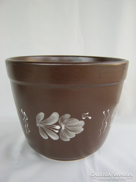 Városlőd majolica Kaspó brown ceramic