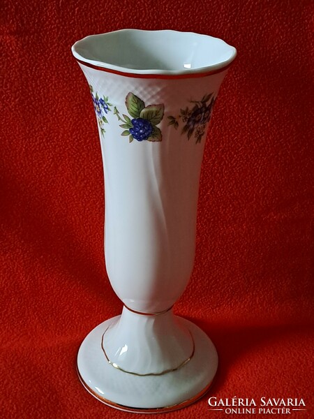 Hibátlan! Hollóházi szeder mintás váza 21,5 cm.