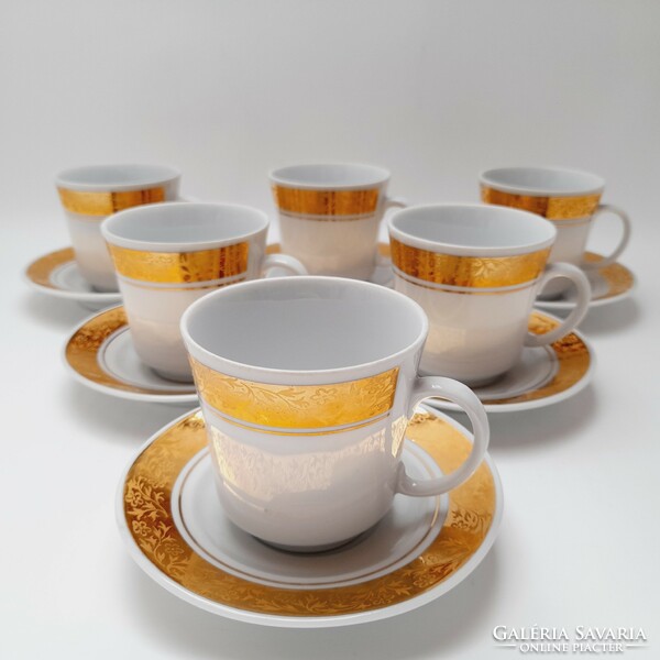 Alföldi gold pattern coffee cup set