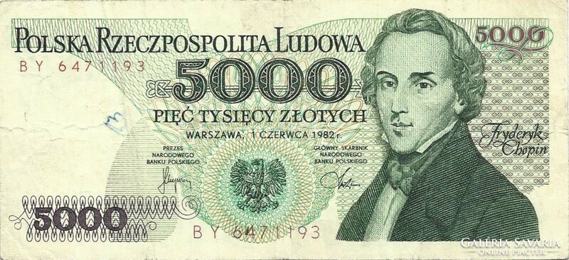 5000 Zloty zlotych 1982 Poland 3.