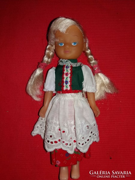Antique folk costume doll in very good condition, rubber head, hard plastic body, 18 cm as shown in the pictures