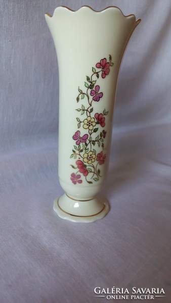 Zsolnay floral vase with ruffled edges