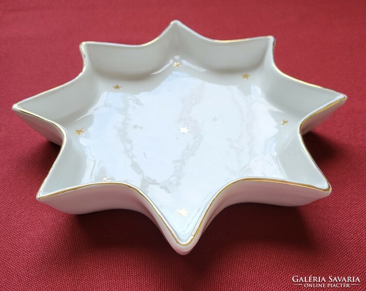 Christmas porcelain star-shaped bowl center plate decoration with gold pattern