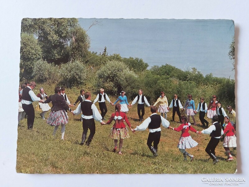 Old postcard photo of folk costume 1979