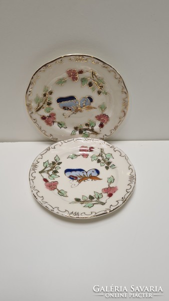 Zsolnay 2 mini butterfly plates #1796