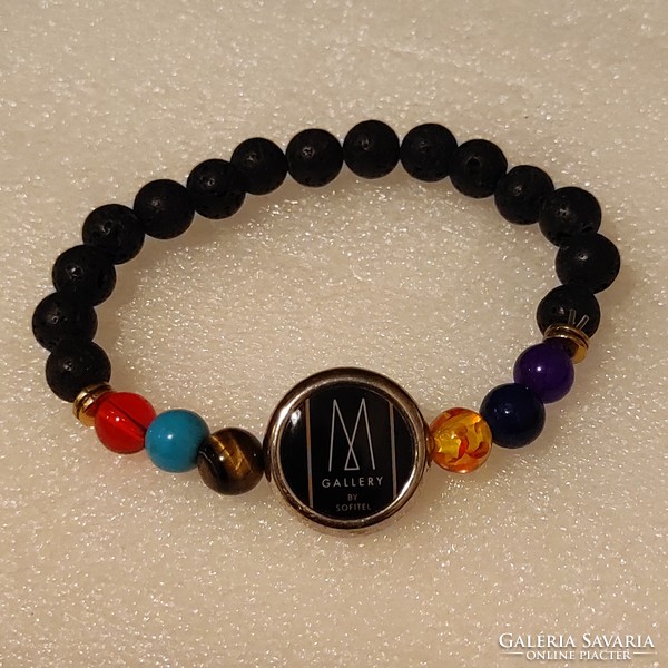 Dubai chakra lava stone rubber bracelet