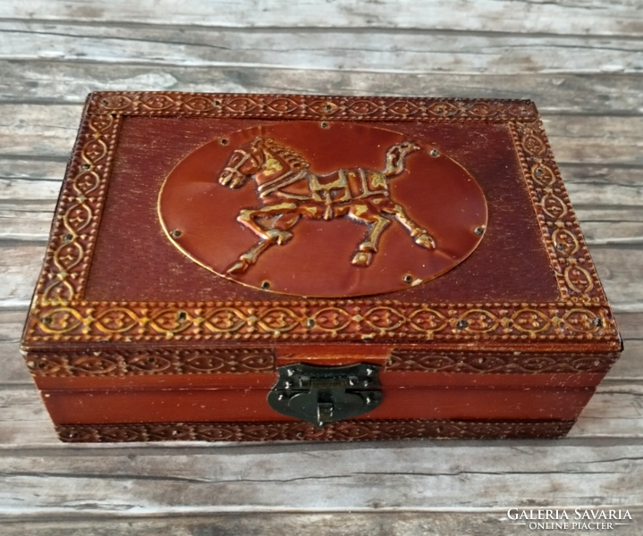 Equestrian jewelry wooden box