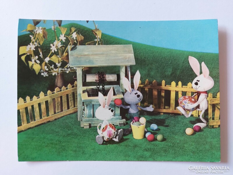 Old Easter postcard fairy tale character 1967