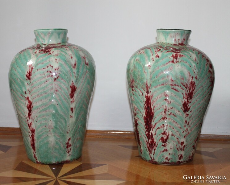 Pair of large industrial artist vases