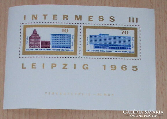 Ddr 1965-stamp exhibition-post clean block pair