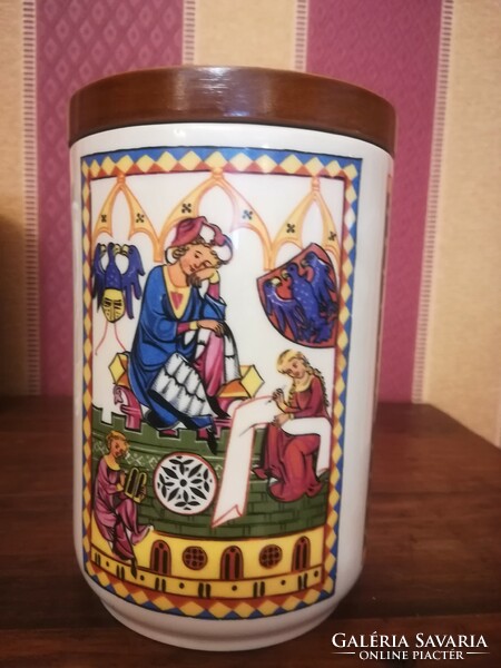 Dehme ceramic, spice holder with a medieval representation