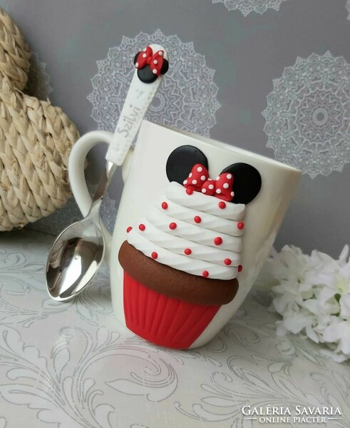 Minnie cupcake mug and spoon set