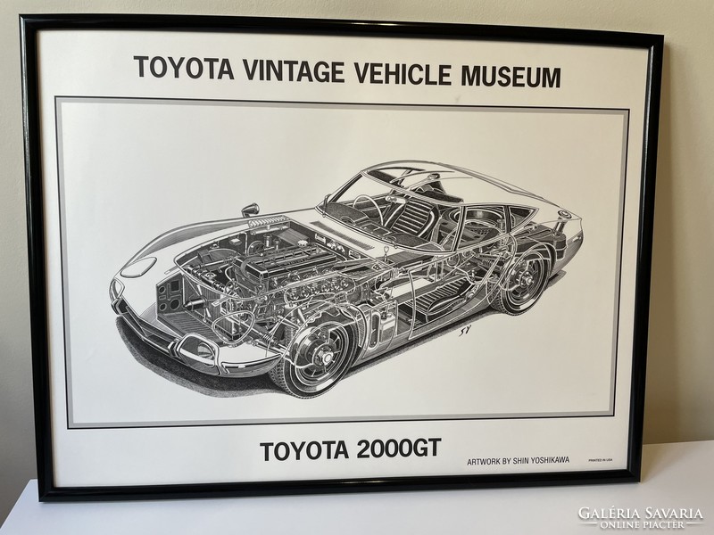 Robbantott Toyota 2000GT rajz keretezve