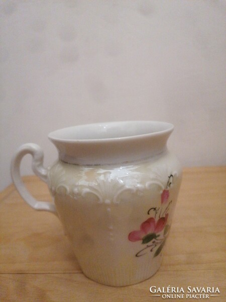 Luster-glazed, embossed Art Nouveau porcelain commemorative mug