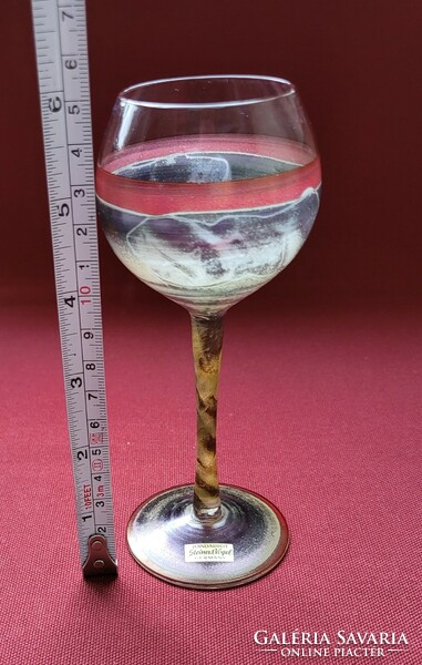 Steiner & Vogel német üveg likőrös rövid italos pohár kézzel készült