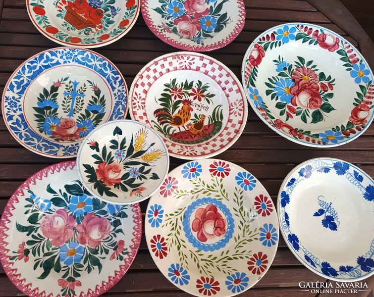 Collection of Hungarian hard ceramic wall plates