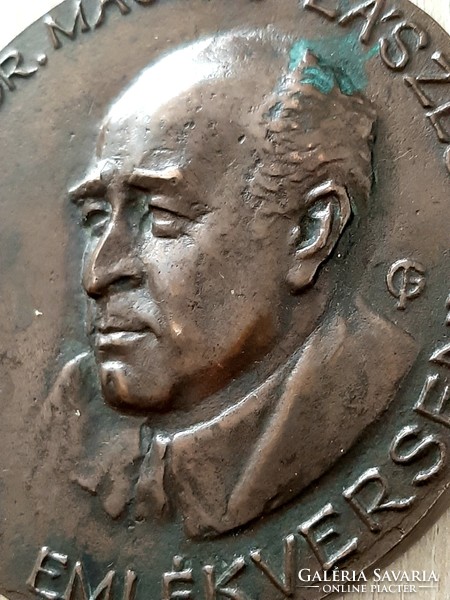 DR Majzik László Távolugró emlékverseny jelzett bronz plakett  10,2 cm átmérő
