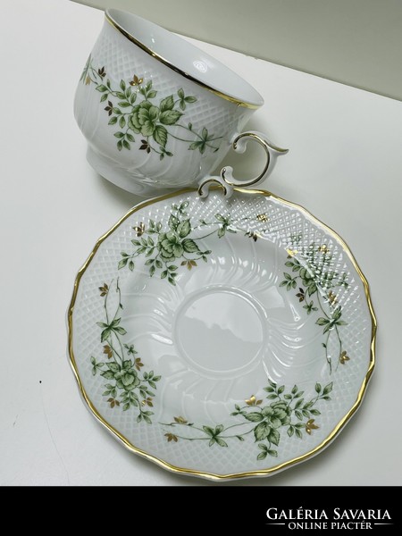 Hollóháza Erika pattern 2 nos. Tea set with tea filter holder