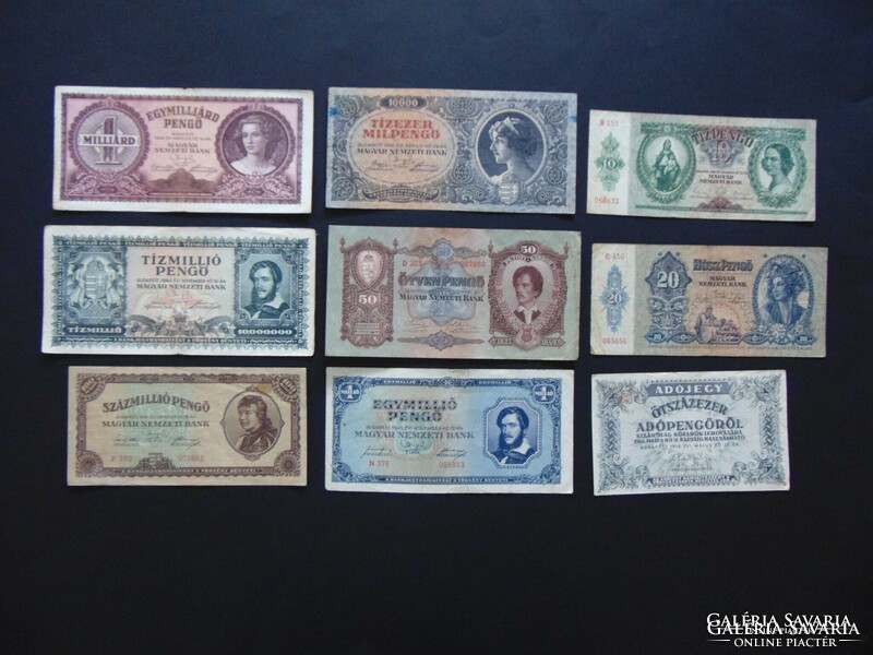 Lot of 9 banknotes!