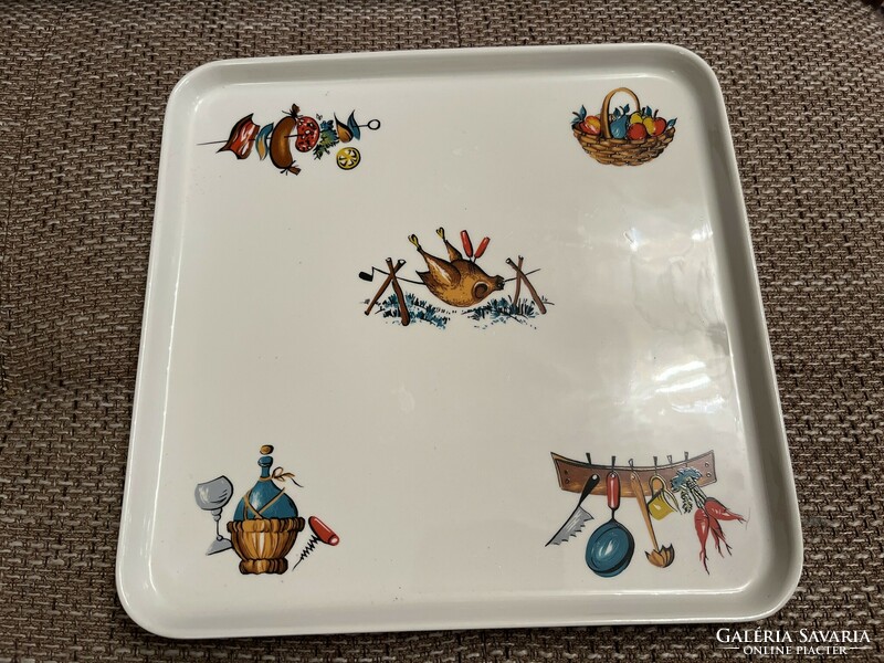 Square offering, tray, kitchen decoration. Flawless, special. 27X27 cm.