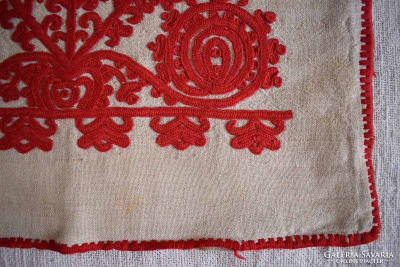 Embroidered linen Transylvanian written pillow cover decorative pillow 47 x 37 cm