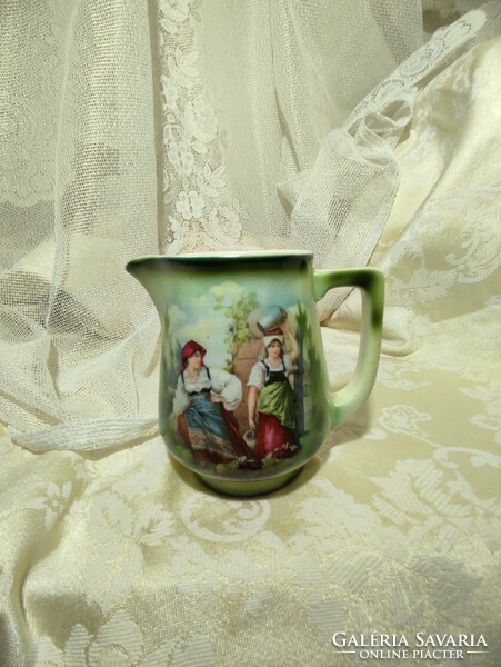 Hand painted antique earthenware jug