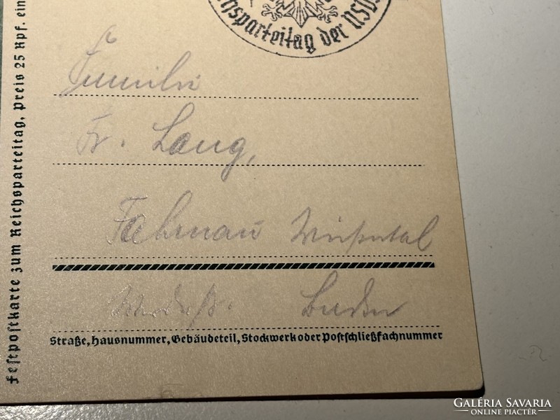 Original German Nazi Party (nsdap) party day 1937 9.13. Issued from Alkama in good condition! Stamped