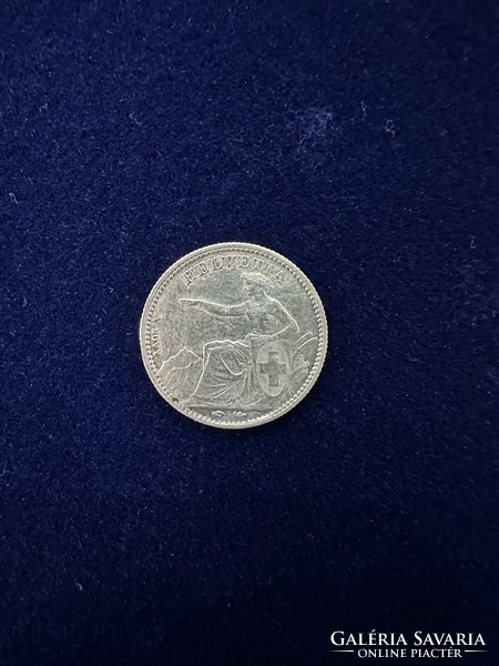 1850 silver Swiss 1/2 franc coin