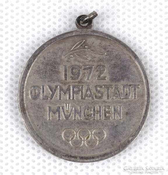 1Q196 Régi ezüstözött müncheni olimpiai emlékérem medál 1972