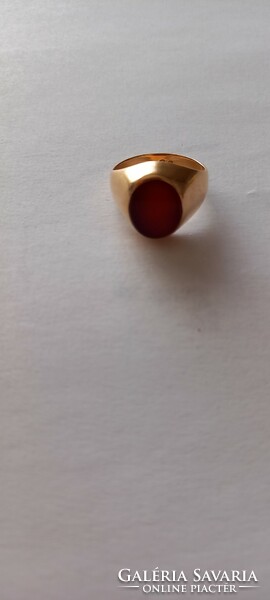 Old 14-karat gold signet ring marked 