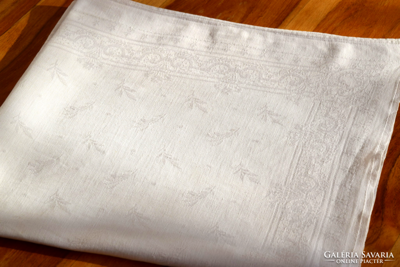 Régi damaszt hófehér szervírozó tányér alátét damaszt szalvéta törlő konyharuha 65 x 62