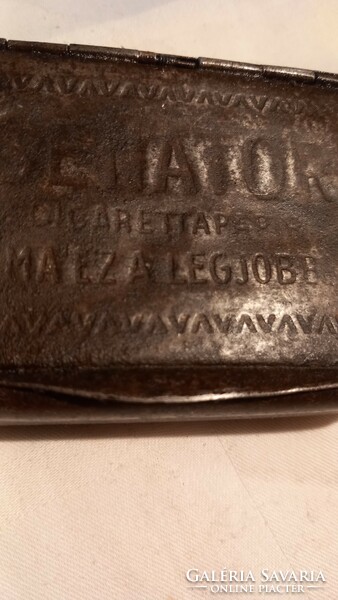 Old, rare advertising iron can, cigarette holder