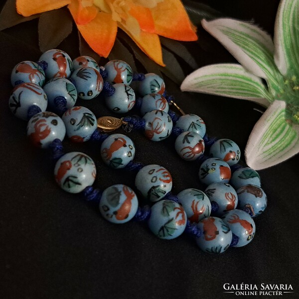 Antique handmade oriental porcelain string of beads