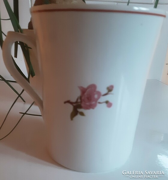 Romanian handmade porcelain mug with cherry blossoms