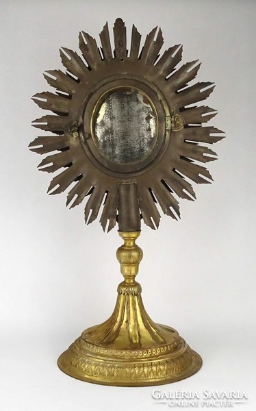 1P651 antique fire-gilded reliquary - lord's pointer - monstrance 47.5 Cm