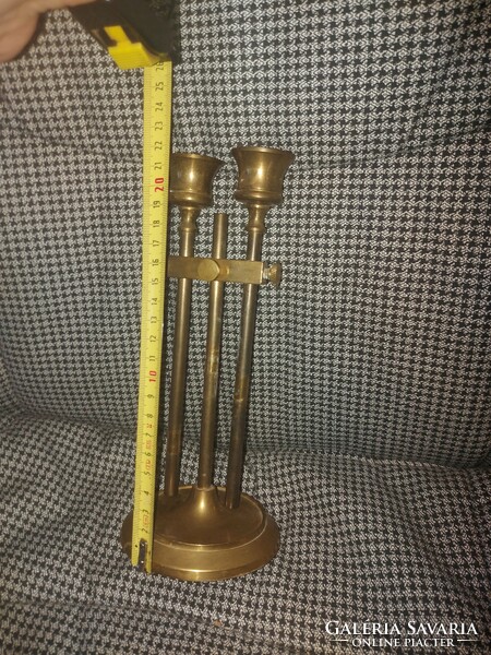 Art-deco copper candle holder