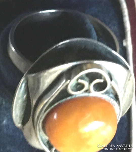 BOROSTYÁN-"BALTI tojássárga"-orosz alpacca gyűrűben-55-ös méretű