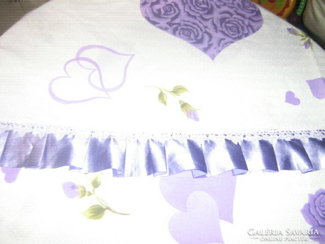 Wonderful vintage style silk ruffled lacy rose please duvet cover / bedspread