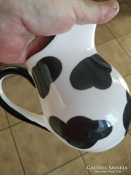 Ceramic duck 2 cups for sale! Beautiful cocoa pot with black spots, 2 giraffe pourers for sale