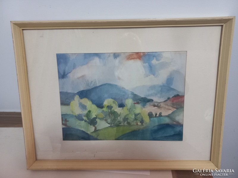 László raven: landscape. Watercolor