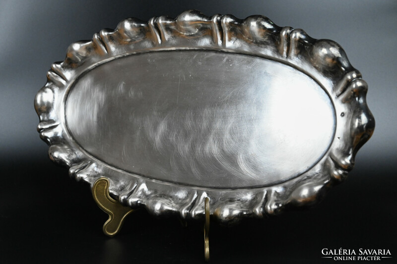 Beautiful, showy blistered silver tray, with Diana mark, 485g