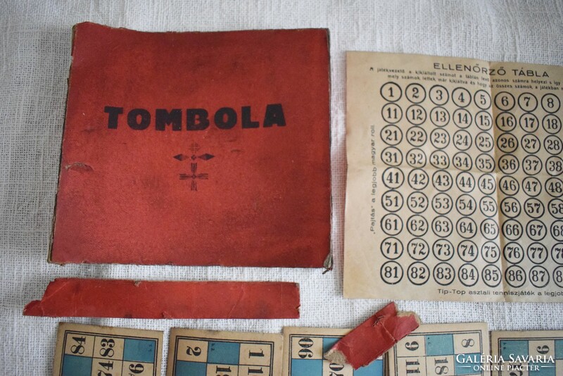 Tombola old game, board game from the 50s and 60s.