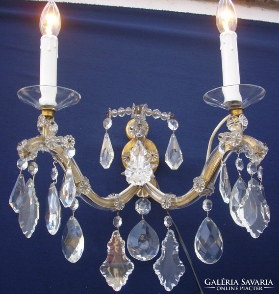 Mária Theresia crystal wall arm with 2 burners