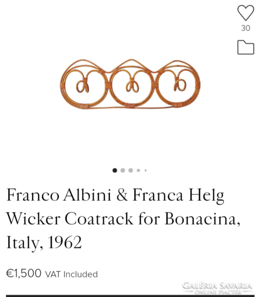 Franco Albini  desig ﻿Fali kabát fogas az 1960-as italy. Alkudható!