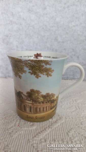 Tea mug depicting Sanssouci castle by j.G.S. Based on a watercolor by Rösel (1807), museum