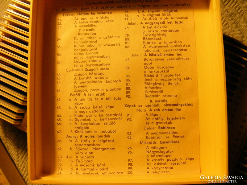 Illustrated illustrations of readings elementary school 5-8. Department - Hungarian literature 1974 diapositives