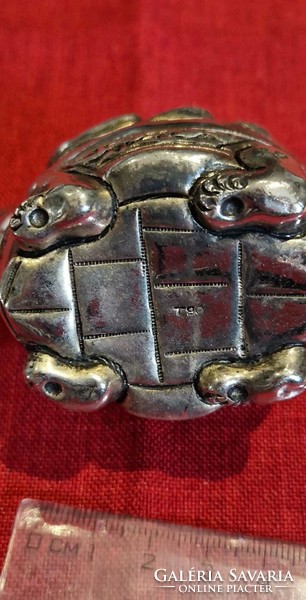 Vintage ezüst ékszerdoboz teknős