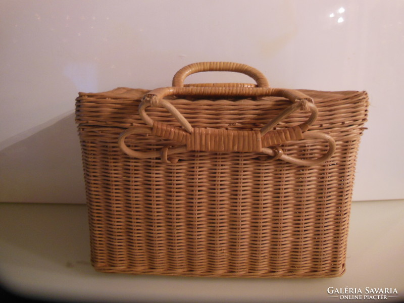 Cane basket - 27 x 19 x 19 - retro - Austrian - special - beautiful - flawless